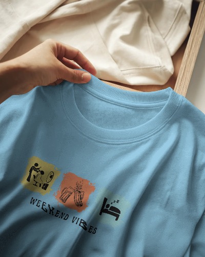 Weekend Vibes – Unisex Classic Crew T-Shirt - Image 3